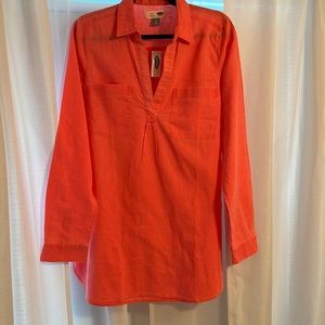 Old Navy  Linen Tunic Shirt M - New Women | Color: Red | Size: Tall Medium
